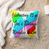 七十五誕生日蝶パーソナライズされたデザイン クッション (ブランケット)