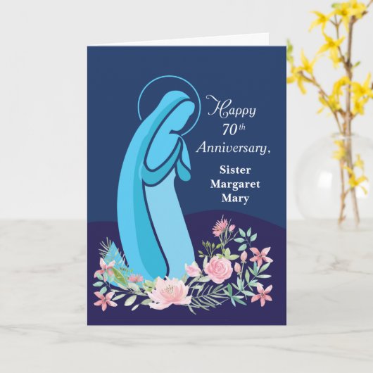 七十周年修道女 カード (黄色い花)