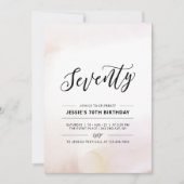 七十 |ミニマル第70回バースデーパーティー水彩 招待状 (正面)