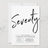 七十 |第モダン70回の誕生日パーティーへの招待 招待状 (正面)