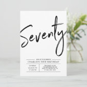 七十 |第モダン70回の誕生日パーティーへの招待 招待状 (スタンド正面)