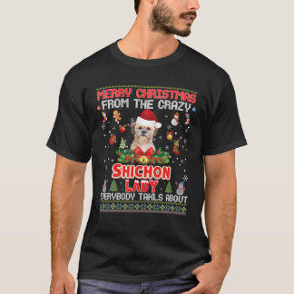 七品犬の女性からのメリークリスマスEverbod Tシャツ