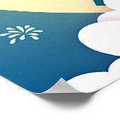 七夕牛牽引とウィーバーガールボタン葉書 ポスター (角)