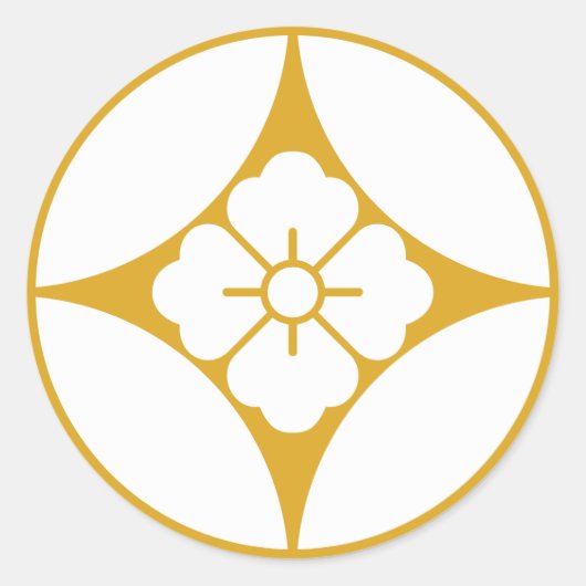 七宝に花角 ラウンドシール (正面)