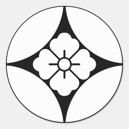 七宝四角花 ラウンドシール (正面)