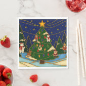 七宝焼きアートの幻想的な森のクラシッククリスマス スタンダードランチョンナプキン (インサイチュ)