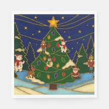 七宝焼きアートの幻想的な森のクラシッククリスマス