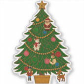 七宝焼きアート クリスマスツリー キャラクター オーナメント シール (正面)
