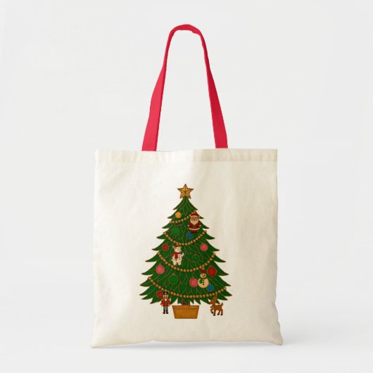 七宝焼きアート クリスマスツリー キャラクター オーナメント トートバッグ (正面)
