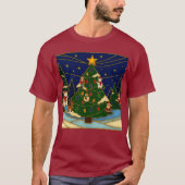 七宝焼きアート 幻想的な森 クラシッククリスマス Tシャツ (正面)