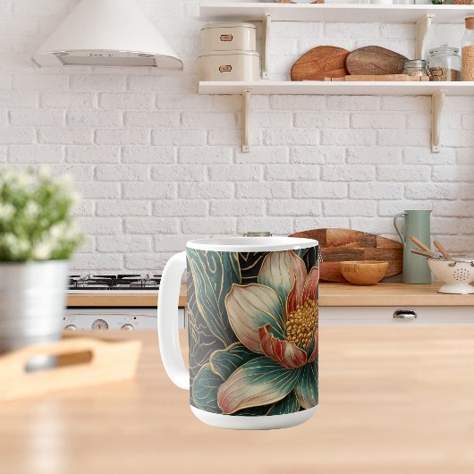 七宝焼き単一の花咲くコーヒーマグ コーヒーマグカップ
