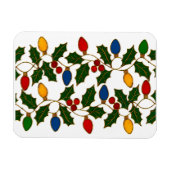 七宝焼のアート クリスマスライトとヒイラギ マグネット (横)