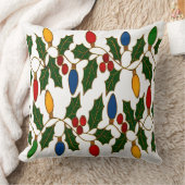 七宝焼のクリスマスライトとホリー クッション (ブランケット)