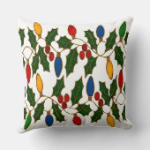 七宝焼のクリスマスライトとホリー クッション (裏面)