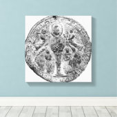 七宝飾のメダリオン キャンバスプリント (インサイチュ (ウッドフロア))