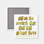 七日目に神が簡単三ランニング人のユーモア マグネット (正面/裏面)