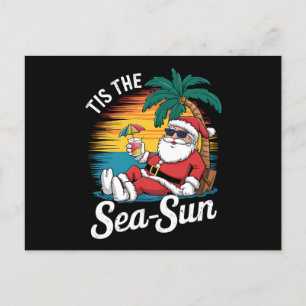 七月のクリスマス 海 太陽 サンタ ビーチ 夏 ポストカード