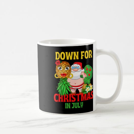 七月のサンタクロース 逆さパイナップル 真夏のクリスマス コーヒーマグカップ (右)