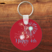 七月四日の紅白青花火 キーホルダー (正面)