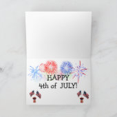 七月四日を祝うダッキー アメリカ独立記念日 カード (内部)