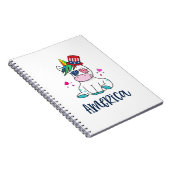 七月四日アメリカ独立記念日のユニコーンUSA国旗サングラス ノートブック (右側)