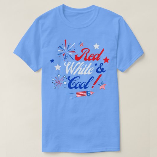 七月四日カッコいい白 Tシャツ (デザイン正面)
