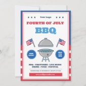 七月四日祭り、独立記念日 招待状 (正面)