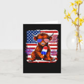 七月四日 牛の popsicle 花火 アメリカ 米国 アメリカ人 カード (黄色い花)