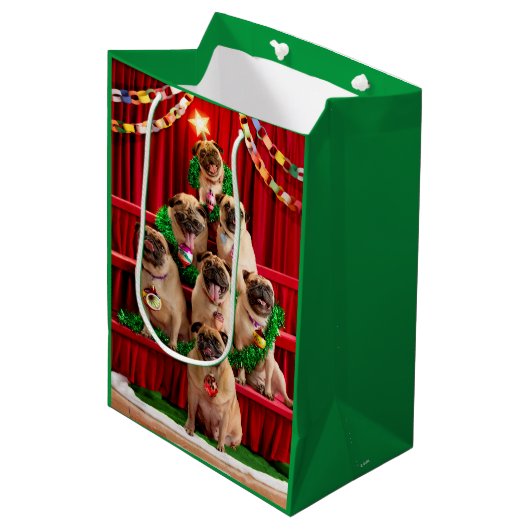 七枚のパグ ミディアムペーパーバッグ (正面アングル)