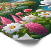 七羽の白鳥が泳いでいる ポスター (角)