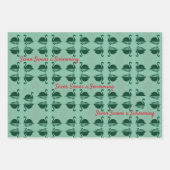 七羽の白鳥が泳ぐクリスマス ラッピングペーパーシート (正面)