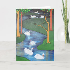 七羽の白鳥の群れ シーズンカード