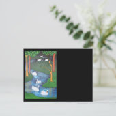 七羽の白鳥の群れ ポストカード (スタンド正面)