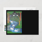 七羽の白鳥の群れ ポストカード (正面/裏面)