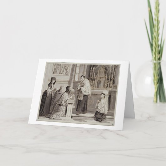 七聖書：コミュニオン、1779年（ペン、茶） カード (正面)