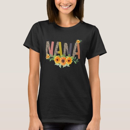七賛美半ヒョウかわいいヒマワリ母 Tシャツ (正面)