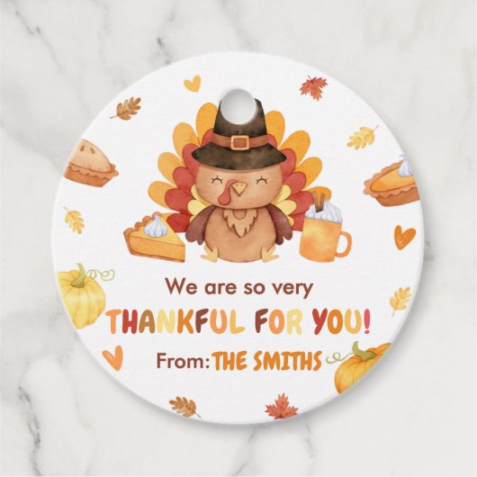 七面鳥かぼちゃの秋の感謝祭 フェイバータグ (正面)