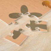 七面鳥が花で石の道を歩いている ジグソーパズル (側面)