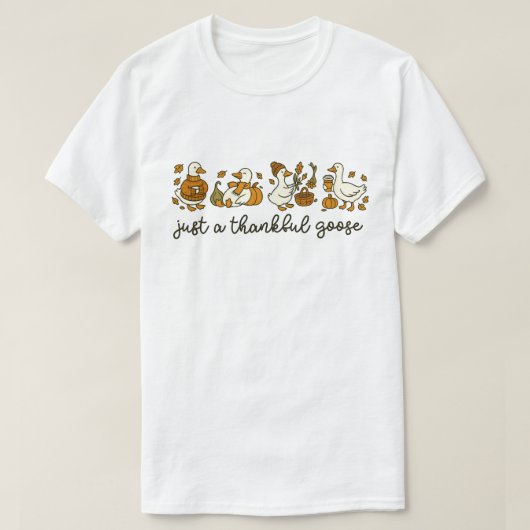 七面鳥じゃないよ、感謝のガチョウだよ Tシャツ (デザイン正面)