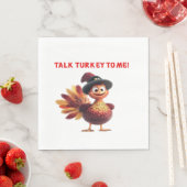 七面鳥とお喋りしよう Funny Thanksgiving Design Classi スタンダードランチョンナプキン (インサイチュ)
