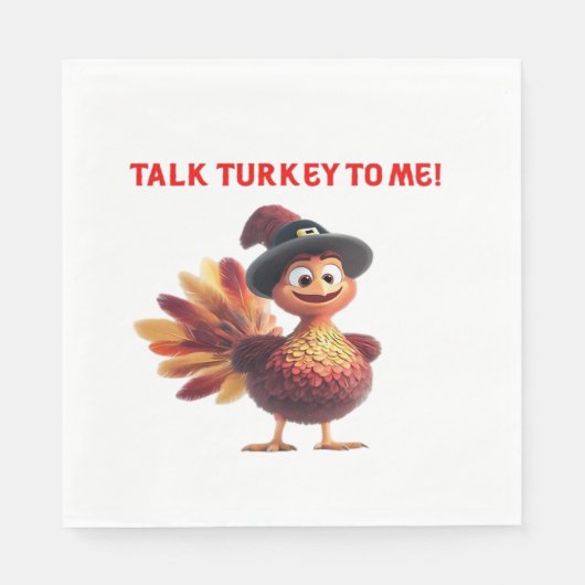七面鳥とお喋りしよう Funny Thanksgiving Design Classi スタンダードランチョンナプキン (正面)