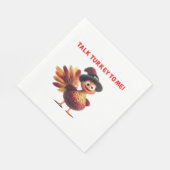 七面鳥とお喋りしよう Funny Thanksgiving Design Classi スタンダードランチョンナプキン (角)