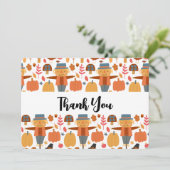 七面鳥とかかしによる感謝祭パターン サンキューカード (スタンド正面)