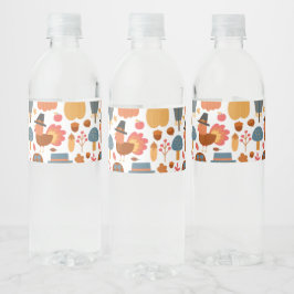 七面鳥とかかし感謝祭パターン ペットボトルラベル