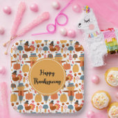 七面鳥とかかし感謝祭パターン ペーパープレート (パーティー)