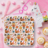 七面鳥とかかし感謝祭パターン ペーパープレート (パーティー)