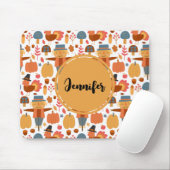 七面鳥とかかし感謝祭パターン マウスパッド (マウス)