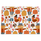 七面鳥とかかし感謝祭パターン ラージペーパーバッグ (正面)