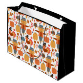 七面鳥とかかし感謝祭パターン ラージペーパーバッグ (裏面アングル)