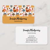 七面鳥とかかし感謝祭パターン 名刺 (正面/裏面)